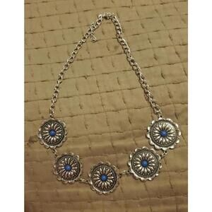 Paparazzi Necklace Me-dallions, myself, and I - BLUE flower